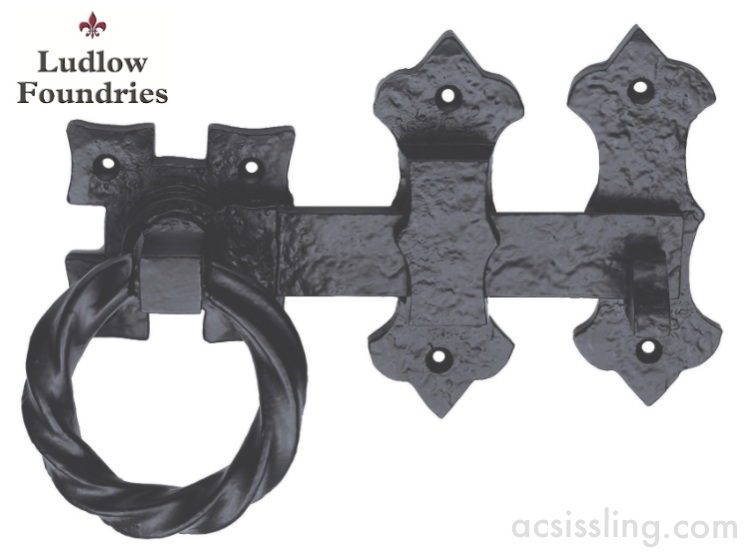 Ludlow Foundries Ring Handle Gate Latch Black Antique 