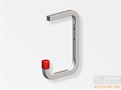 Alfer 2972 / 2975 Steel Square Wall / Ceiling Hooks - Red Plastic End Caps 