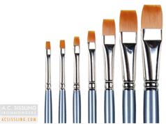Pro Arte Series 62 Prolon Masterstroke Nylon Flat Brushes - All Purpose High Quality